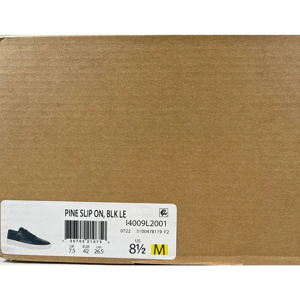 Vince Pine Slip On Sneaker Mens 8.5 M EU42‎ Black Leather Low Top Casual Flat